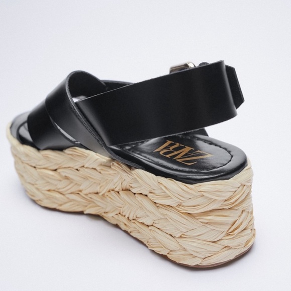 Zara| NWT Braided Platform Wedges - Picture 4 of 11